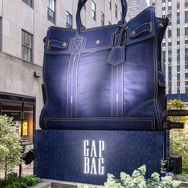 Giant Gap Bag Sculpture.
